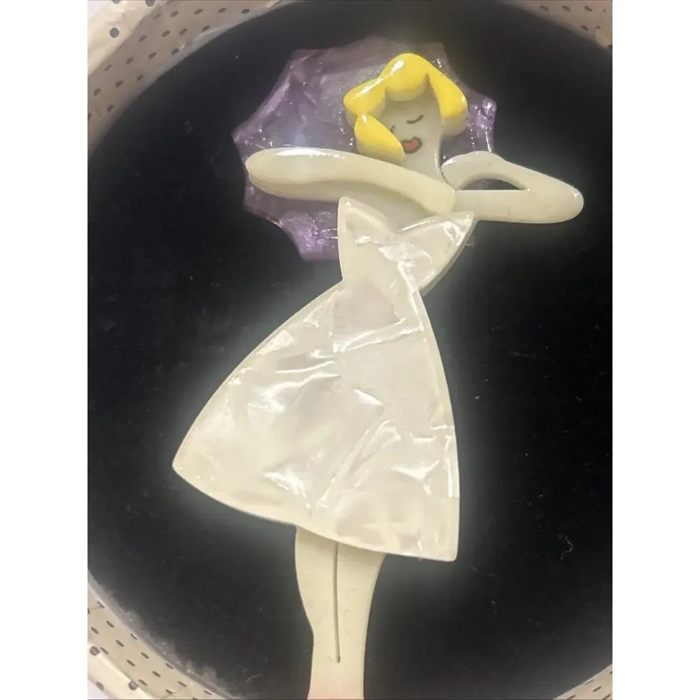 Erstwilder MARRIED TO MARILYN (Purple) Brooch Rare Marilyn Monroe